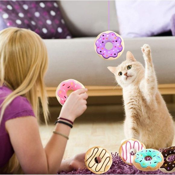 6 Pack Donut Cat Catnip Toys Kitten Chew Knickknack Sprinkles Interactive Pillow - Picture 2 of 2